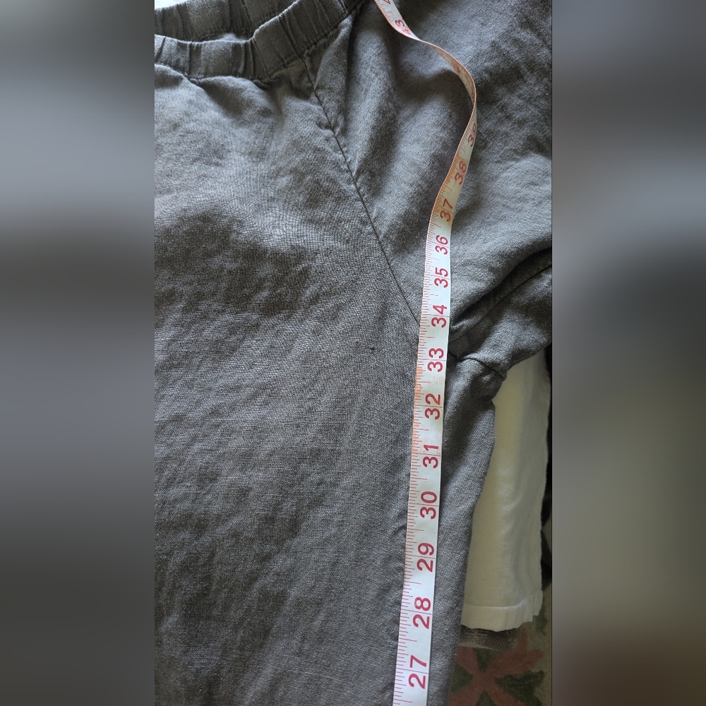 J. Jill 100% Linen Tall Wide Leg Pants Charcoal Gray Pockets Size Small - Picture 11 of 11